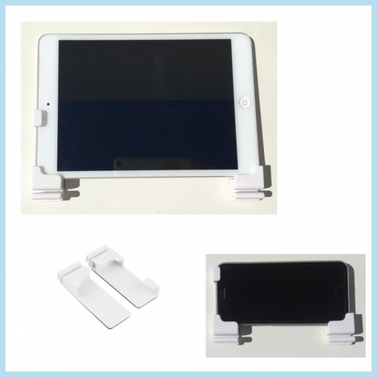 Mobil- og tabletholder - Væg - Hvid